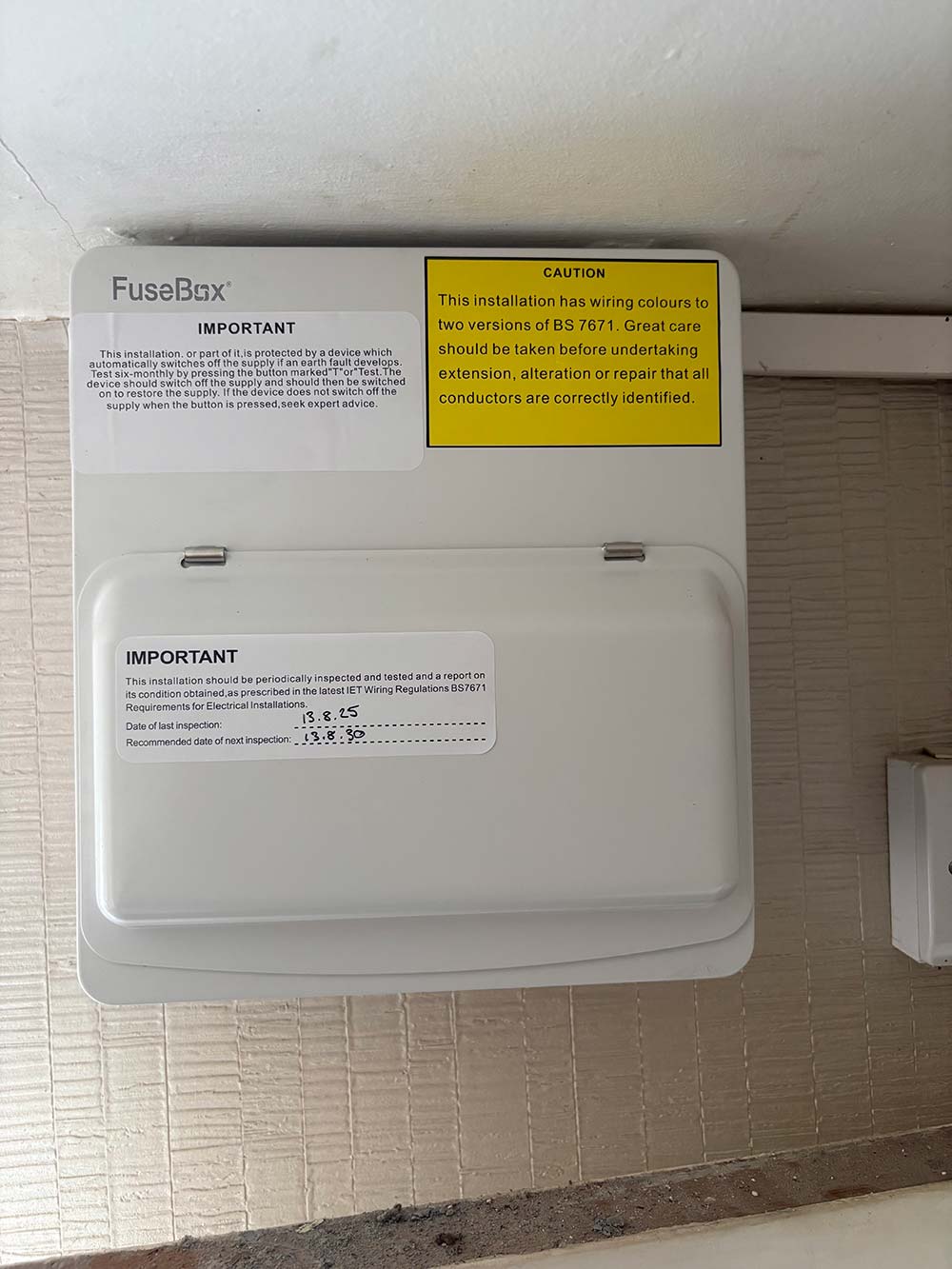 Completed consumer unit installation by Voltex in Melton Mowbray