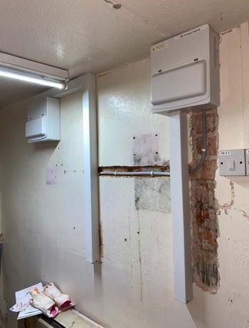domestic electrical services showing a finished consumer unit installation in Melton Mowbray