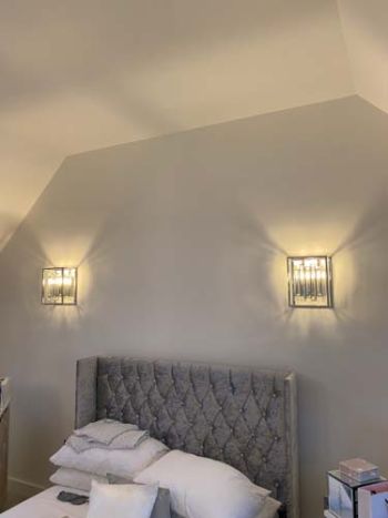new bedroom wall lights fitted as part of domestic electrical services in Melton Mowbray